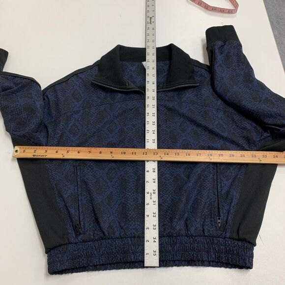 Athleta Brooklyn Track Bomber Jacket Women S Small Midnight Python Zipped Pocket - Picture 8 of 15